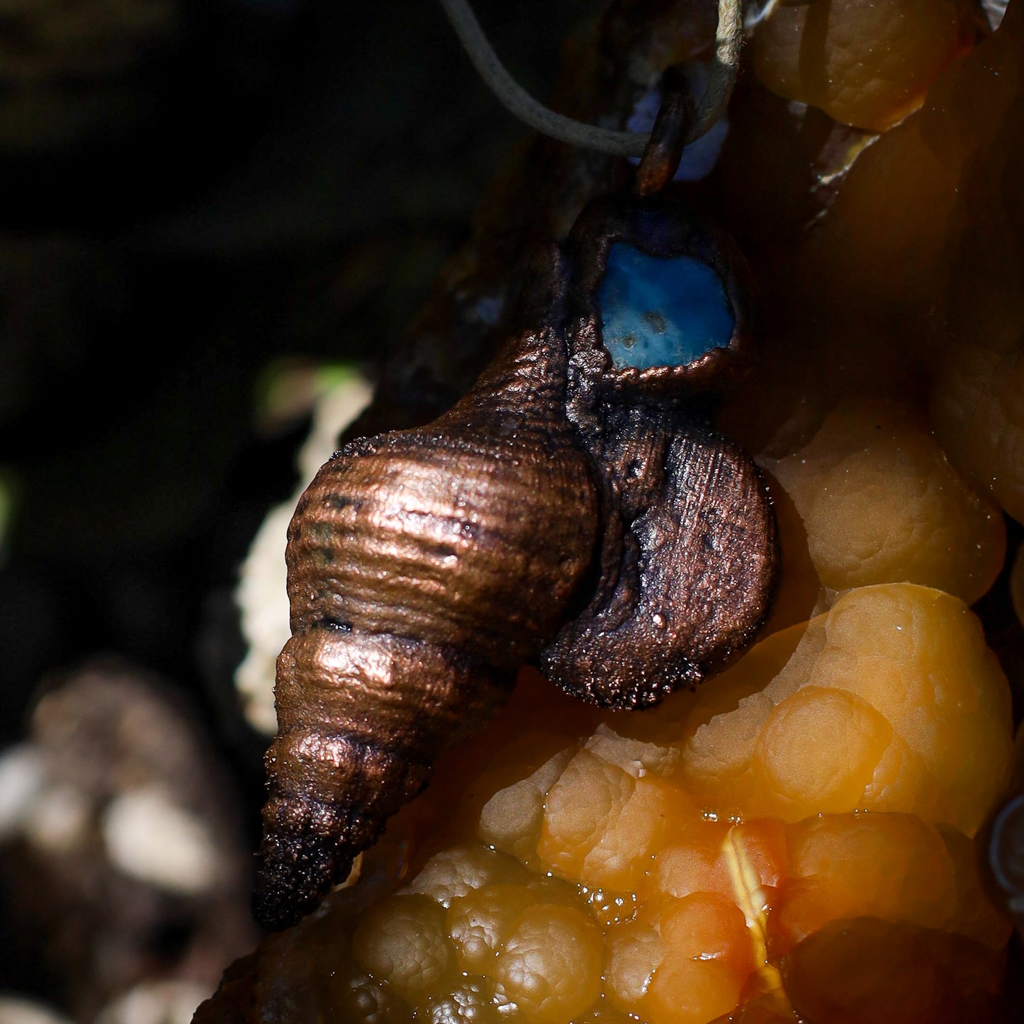 Florida Fossil Fusinus Shell Necklace Copper Pendant