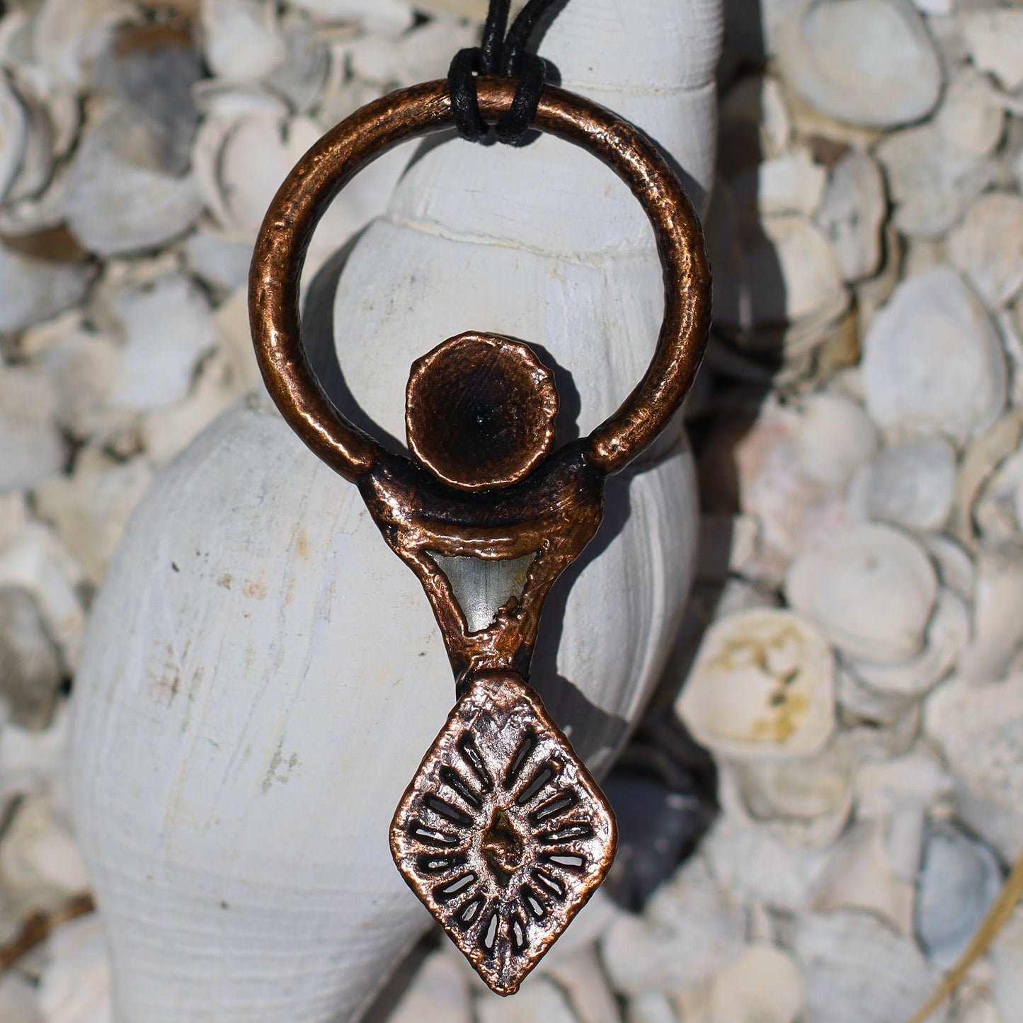 Florida Fossil Mako Shark Tooth Necklace Copper Pendant