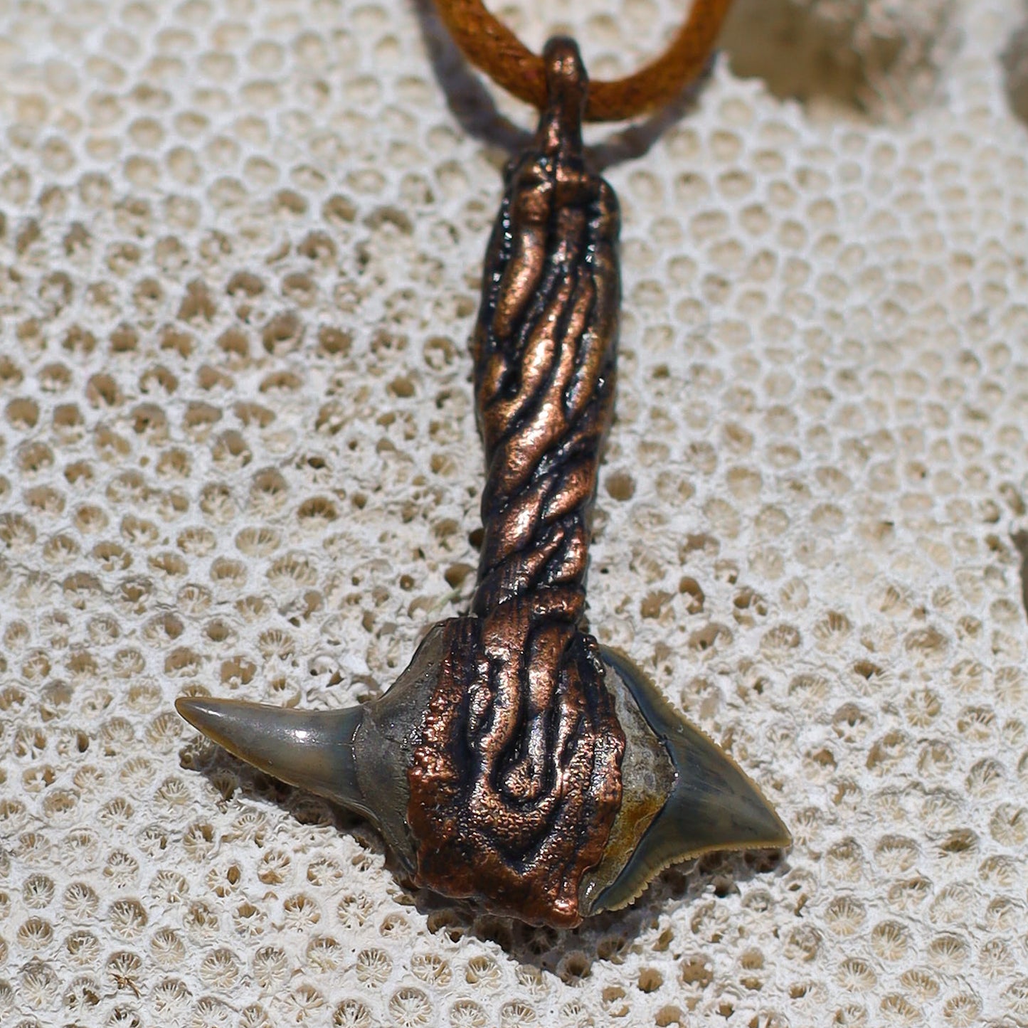 Double Headed Shark Tooth Battle Axe Sacred Huntsman Collection Florida Fossil Lemon and Bull Shark Teeth