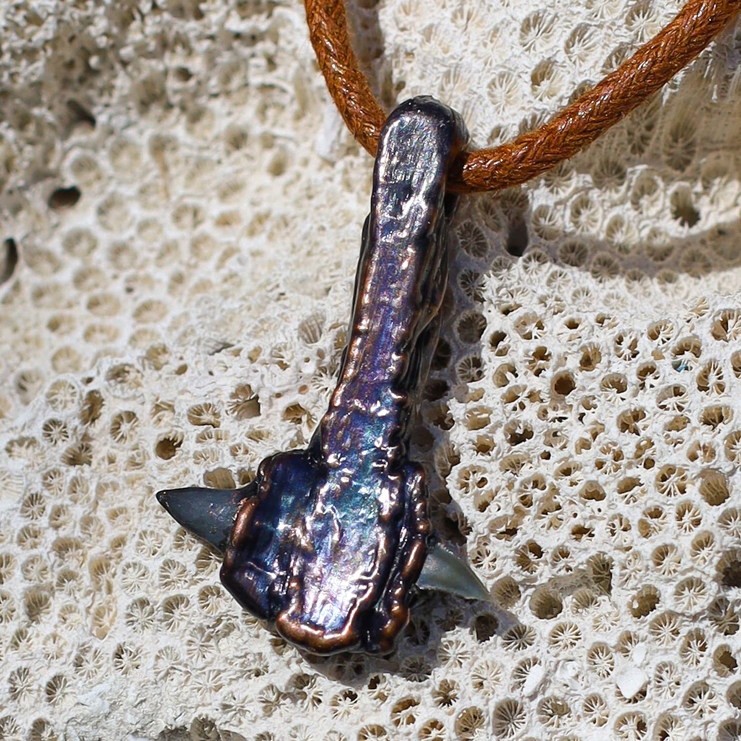 Double Headed Shark Tooth Battle Axe Sacred Huntsman Collection Florida Fossil Lemon Shark Teeth